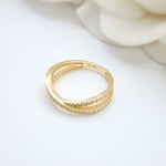 14k X Ring Crossed CZ Band