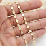 Solid 14k Gold Fancy Oval Mirror Link Necklace - Modern & Shiny - 16, 18 Inches - Elegant Necklace For Her