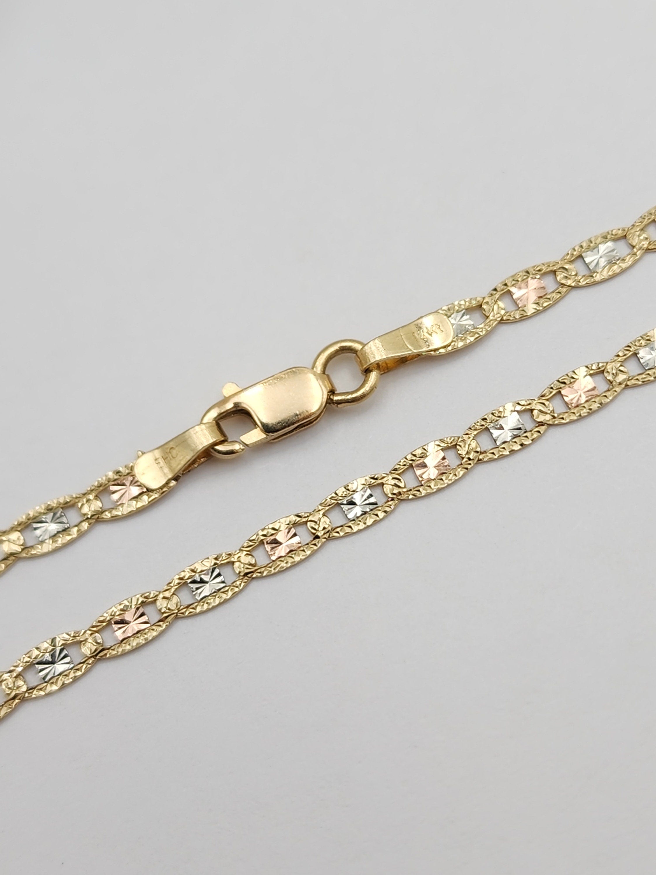 Real 14k Diamond Cut Star Valentino Chains - 16", 18", 20", 22", 24" - 2.7MM Thick - Shiny and Elegant