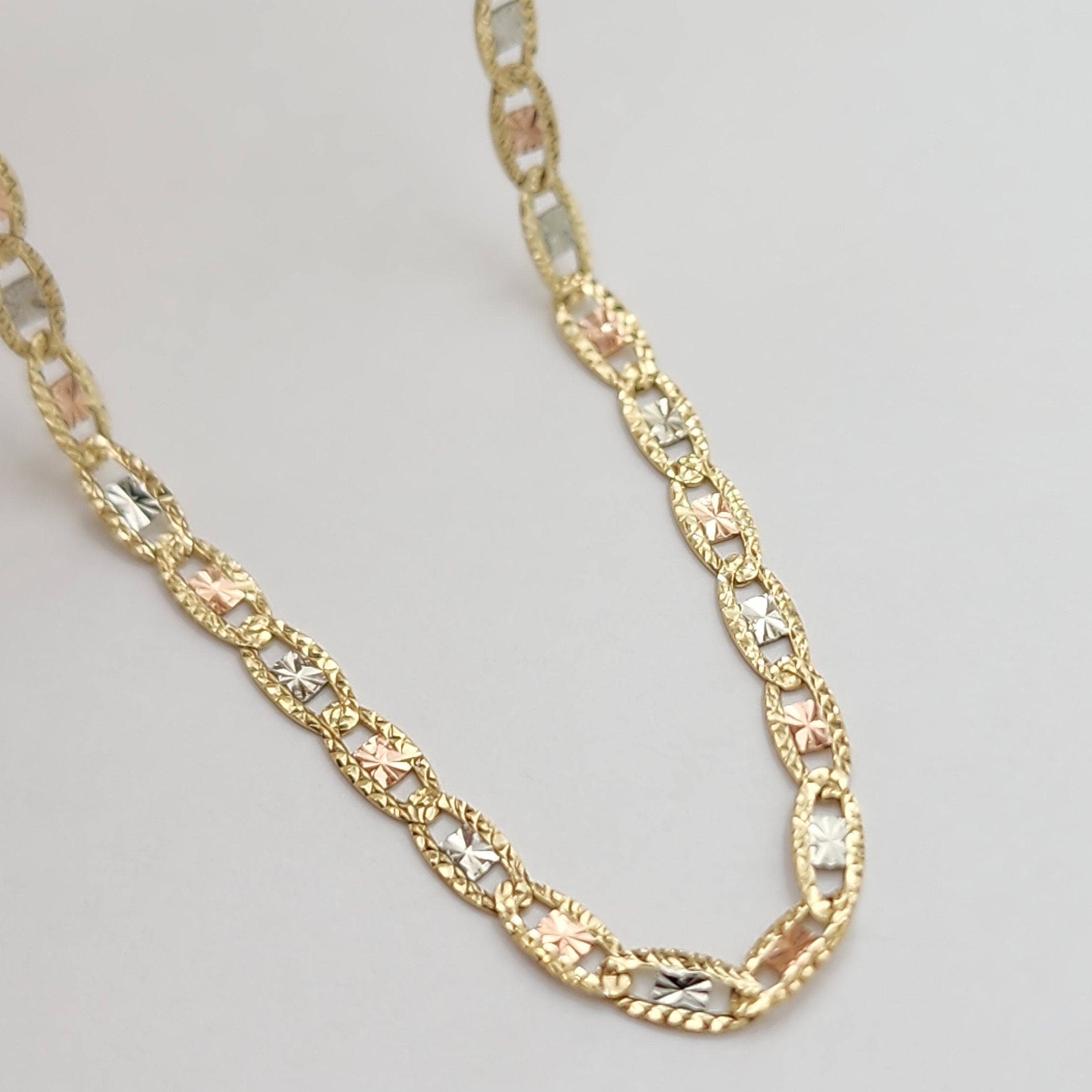 Real 14k Diamond Cut Star Valentino Chains - 16", 18", 20", 22", 24" - 2.7MM Thick - Shiny and Elegant