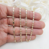 Real 14k Diamond Cut Star Valentino Chains - 16", 18", 20", 22", 24" - 2.7MM Thick - Shiny and Elegant