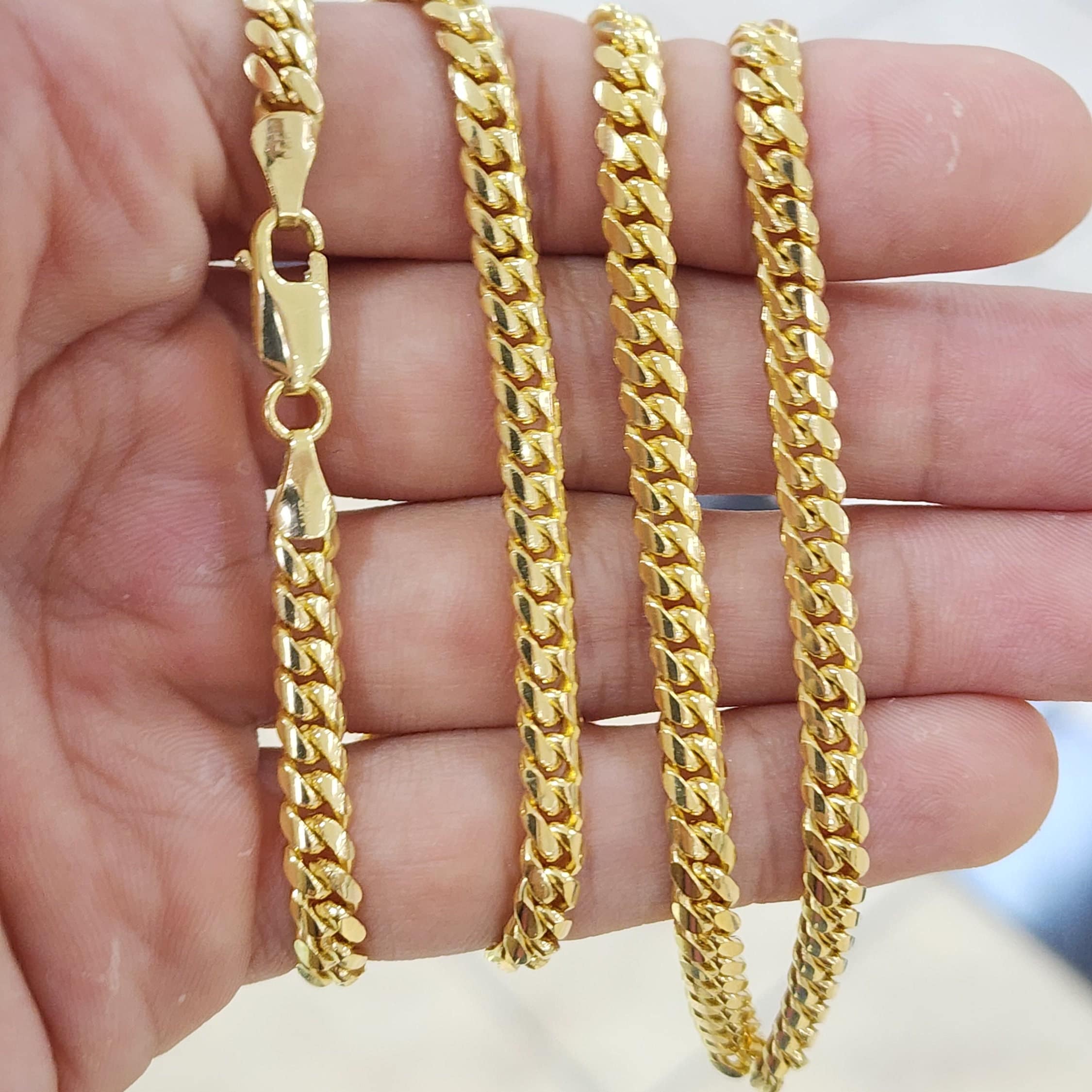 Solid 5mm 14k Gold Miami Cuban Chain - 20 inches