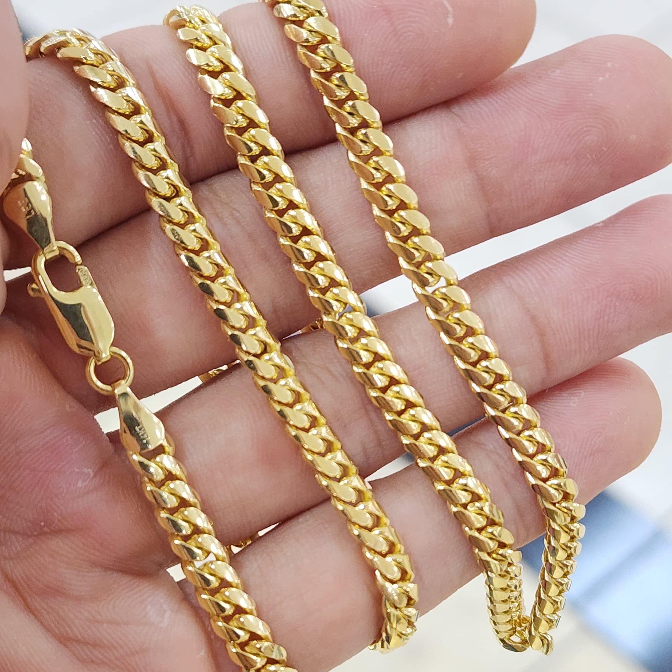 Solid 5mm 14k Gold Miami Cuban Chain - 20 inches