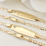 14K Gold Closed Curb Link Baby ID Bracelet - Personalized Bracelets - For Kids