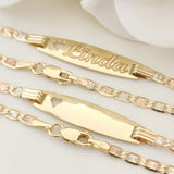 14K Gold Closed Curb Link Baby ID Bracelet - Personalized Bracelets - For Kids