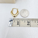 14k Gold Triangular Polished Chunky Hoop Earrings - 7mm Thick - Fancy & Elegant