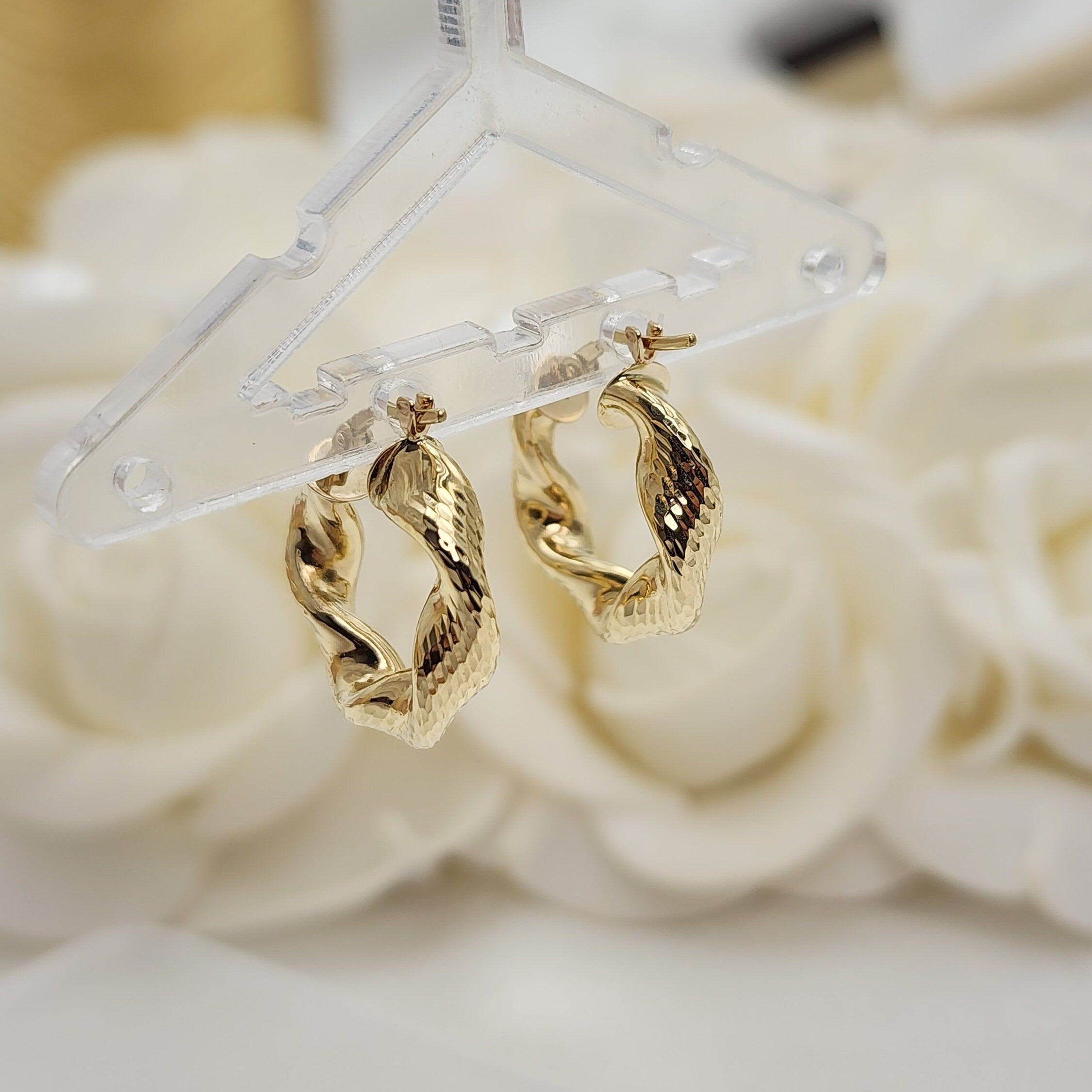 14k Chunky Twisted Hoops Earrings