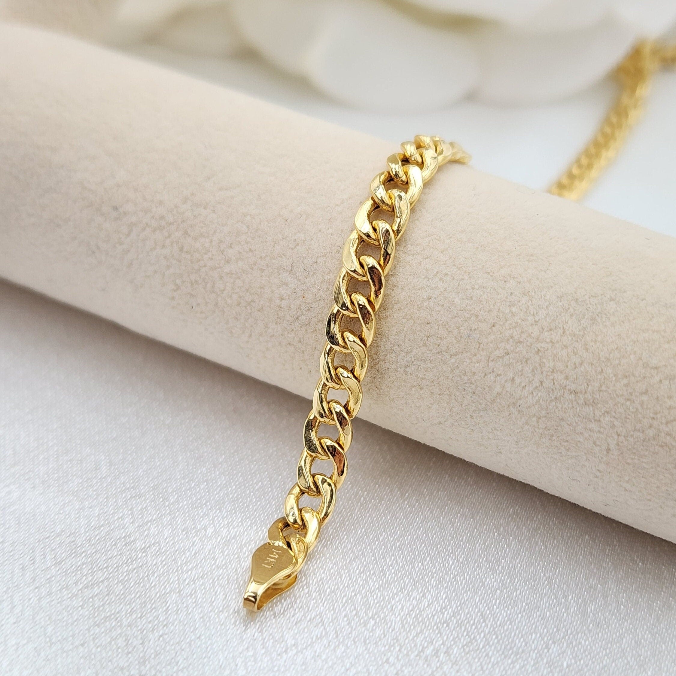 14k Gold Cuban Link Bracelet- 4.5MM