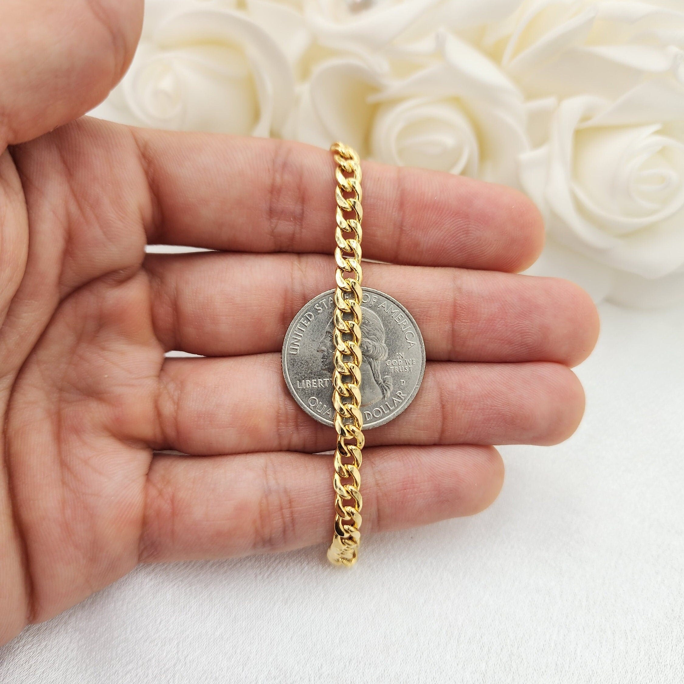 14k Gold Cuban Link Bracelet- 4.5MM