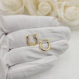 14K Yellow Gold Mini Polished Hoop Earrings - Unique and Versatile - For Everyday - Shiny