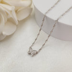 Adorable 14K Gold Butterfly CZ Necklace - 16" to 24" - 1.5MM - Fine Jewelry