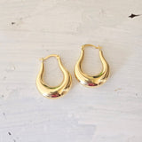 14k Gold Chunky Drop Hoop Earrings - 8mm Thick - Gifts For Her - Anniversary, Birthday, Christmas gift