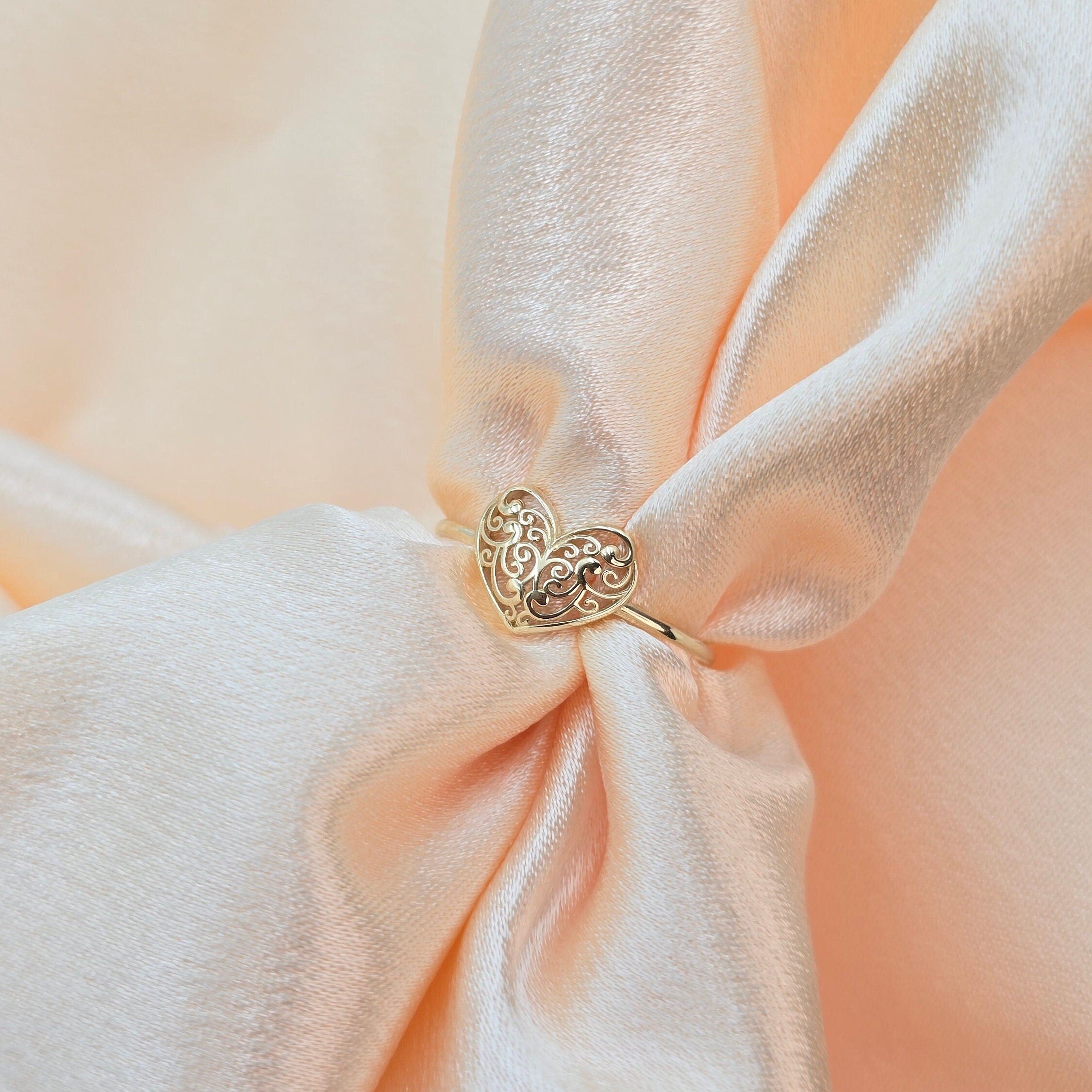 Filigree Heart Rings 14k Filigree Heart Ring – Briza Fine Jewelry