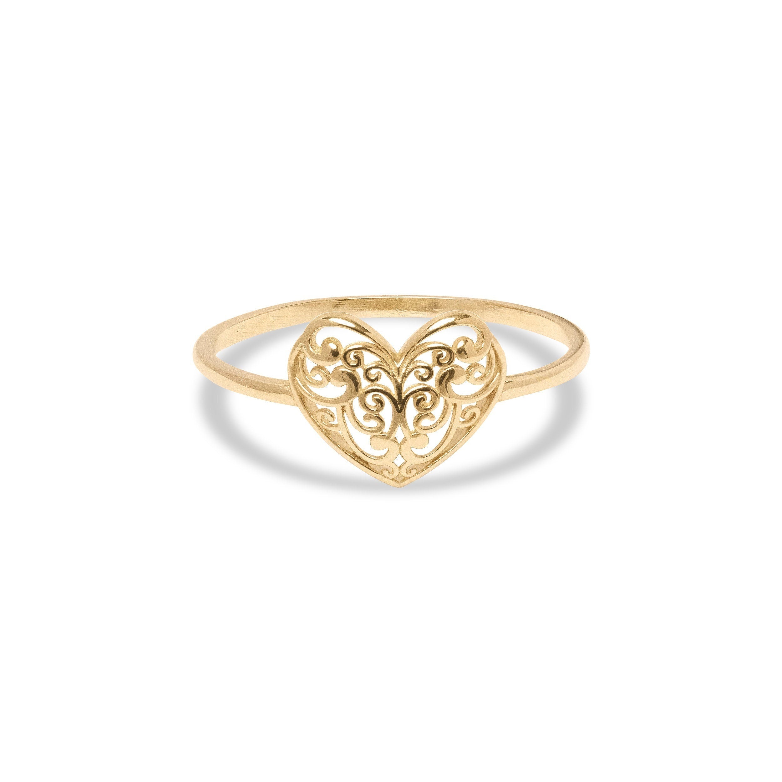 Filigree Heart Rings 14k Filigree Heart Ring – Briza Fine Jewelry