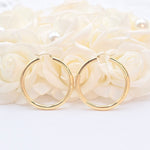 14k Gold Half Diamond Cut Half Polished Thick Hoop Earrings - 24mm, 35mm, 45mm, - Gift For Her - Genuine Gold