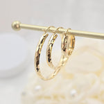 14k Gold Hammered Texture Hoop Earrings - 20mm, 30mm, 40mm - Shiny & Elegant - Fine Jewelry For Her