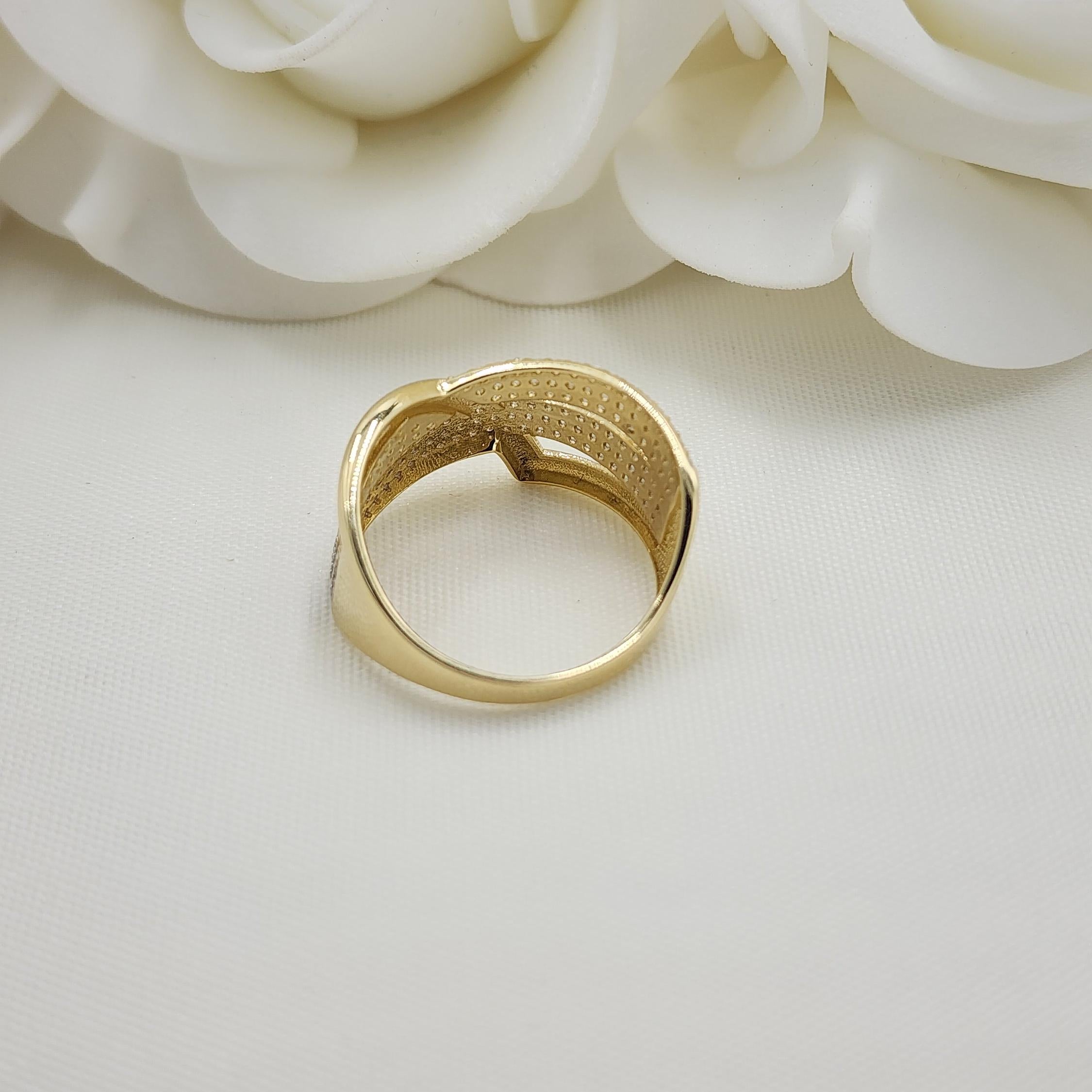14k Thick Pave 2 tones Ring