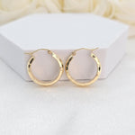 14k Gold Hammered Texture Hoop Earrings - 20mm, 30mm, 40mm - Shiny & Elegant - Fine Jewelry For Her