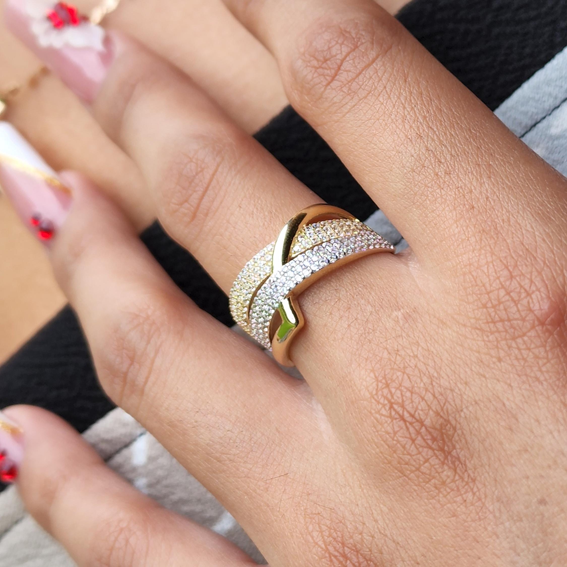 14k Thick Pave 2 tones Ring