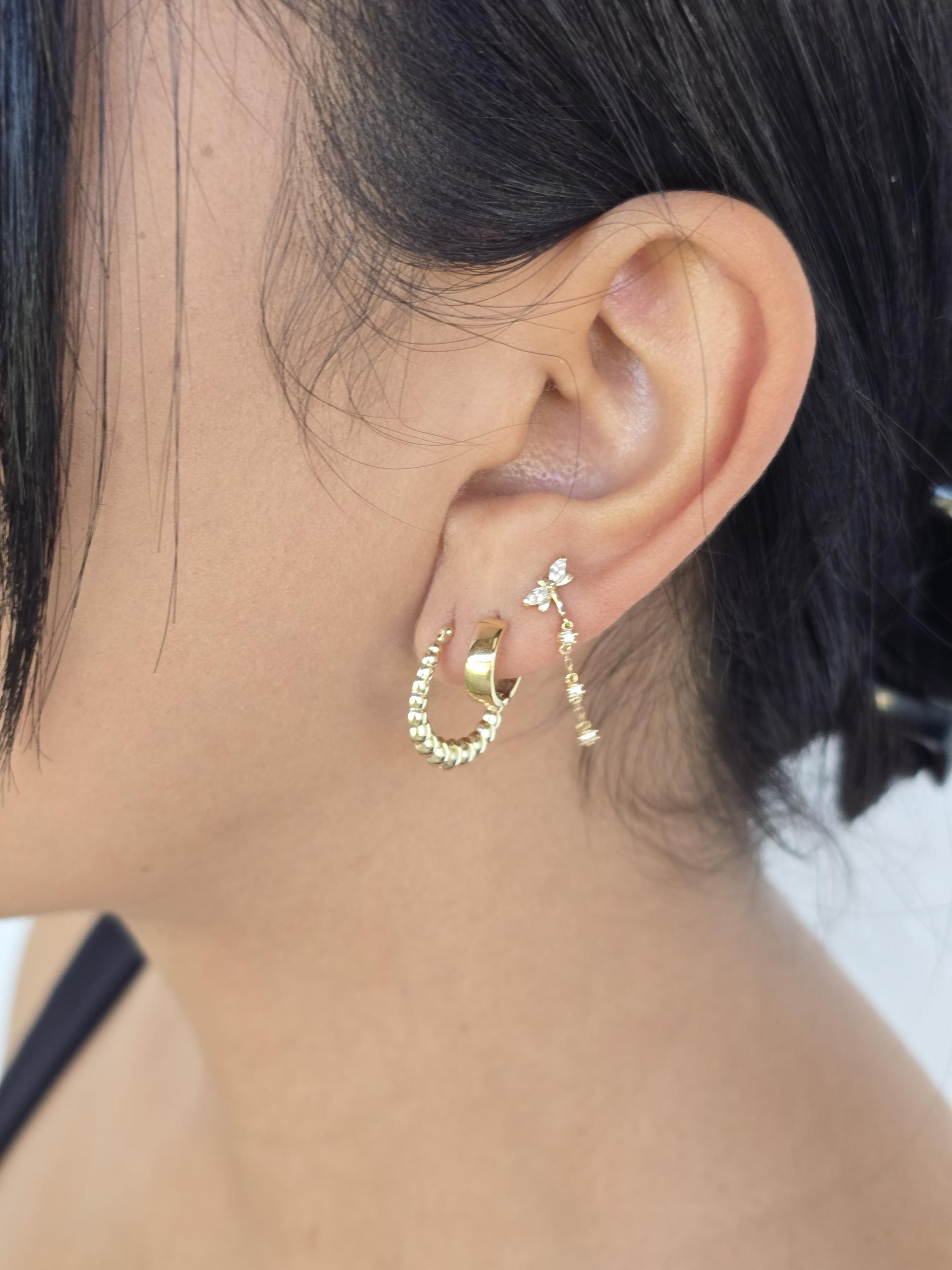 14k Mini Croissant Hoop Earrings