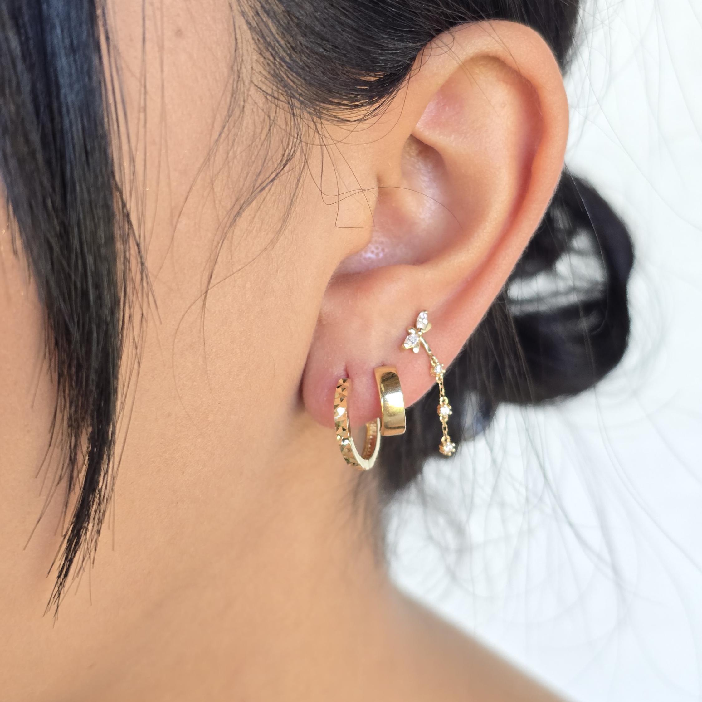 Elegant Solid 14k Gold "Egyptian" Huggie Earrings - For Girls and Women - Perfect Gift - Fine Jewelry