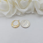14k Gold Tricolor Heart Hoops - Double-sided - For Her - Lightweight & Fancy