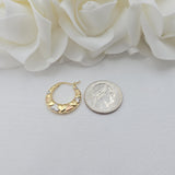 14k Gold Tricolor Heart Hoops - Double-sided - For Her - Lightweight & Fancy