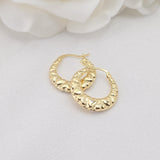 14k Gold Tricolor Heart Hoops - Double-sided - For Her - Lightweight & Fancy