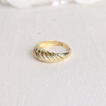 Solid 14k Gold Thick Dome Shrimp Ring - Fine jewelry - Gifts For Her - Bold & Elegant