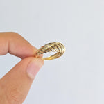 Solid 14k Gold Thick Dome Shrimp Ring - Fine jewelry - Gifts For Her - Bold & Elegant
