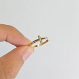 Dainty 14k Gold Cross Ring - CZ - Minimalist & Elegant - Modern Fine Gold Jewelry - Perfect Gift For Her