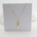 14k Gold Puffed Key Charm Necklace - Cable Necklace - Shiny & Everlasting - For Her - Fine Jewelry