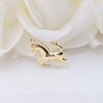 Beautiful 14k Gold Horse Pendant - Unisex - Perfect Gift - Animal Jewelry - Christmas Gift, Birthday Gift