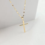 14k Gold Polished Cross Mirror Necklace - 14", 16", 18", 20" - Perfect Gift For Her - Modern Fine Jewelry