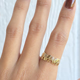 Solid 14k Gold Elephants Ring - Polished Gold - Fine Jewelry - Elegant & Everlasting Gift -