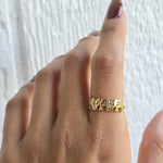 Solid 14k Gold Elephants Ring - Polished Gold - Fine Jewelry - Elegant & Everlasting Gift -