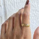 Solid 14k Gold Elephants Ring - Polished Gold - Fine Jewelry - Elegant & Everlasting Gift -