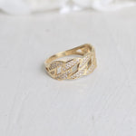 Solid 14k Gold Thick Pave Curb Ring - Statement Ring - Fine Jewelry For Her - CZ - Shiny & Fancy