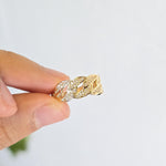 Solid 14k Gold Thick Pave Curb Ring - Statement Ring - Fine Jewelry For Her - CZ - Shiny & Fancy