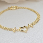 Solid 14k Gold Charm Bracelets - Heart Charm - Moon & Star - Key lock - For Her - Bismarck Bracelets