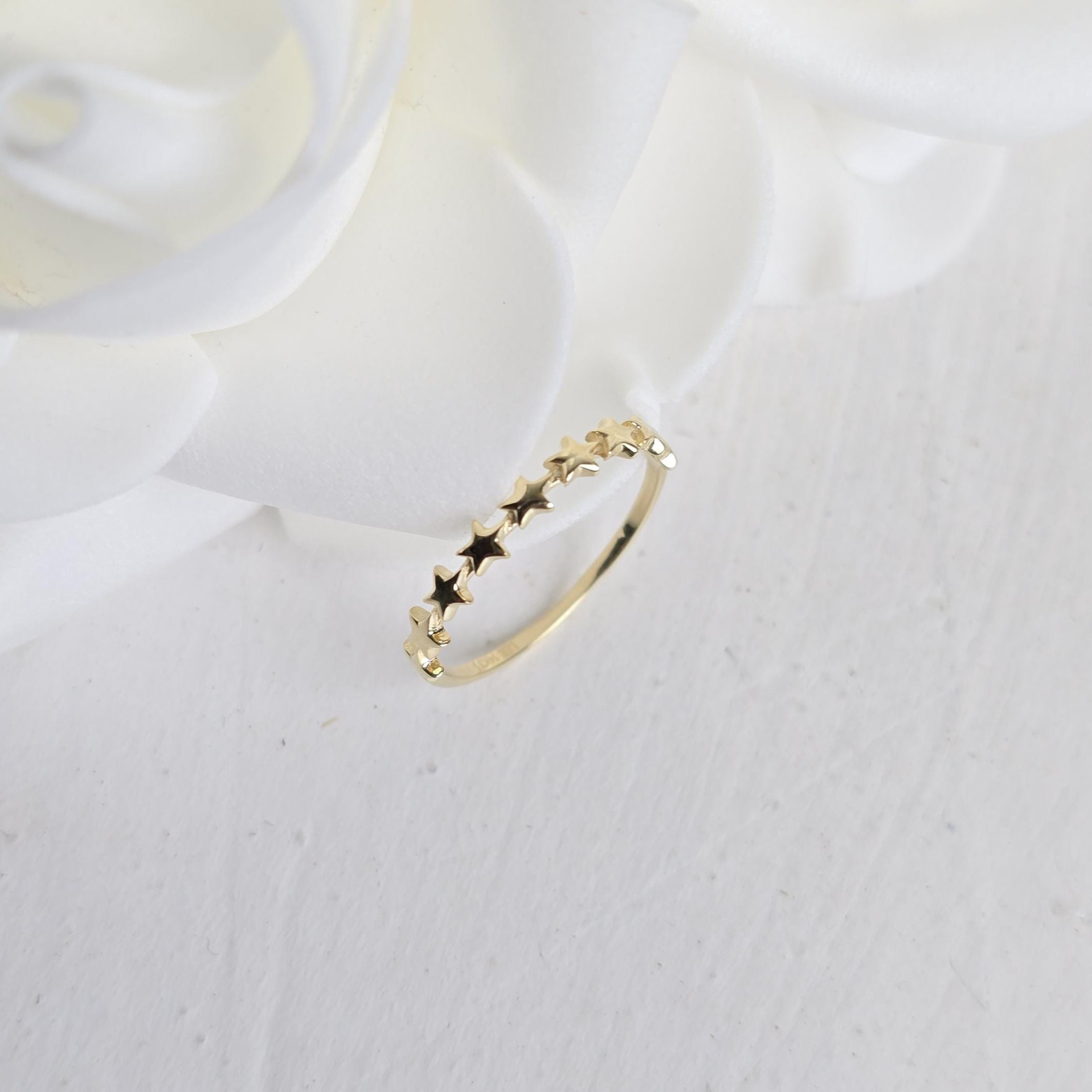 14k Stars Stackable Band