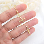 Fully Adjustable 14k Gold Cross Bracelet - 7.5" to 6" - Solid Gold - Elegant & Minimalist - Fine Gold Jewelry