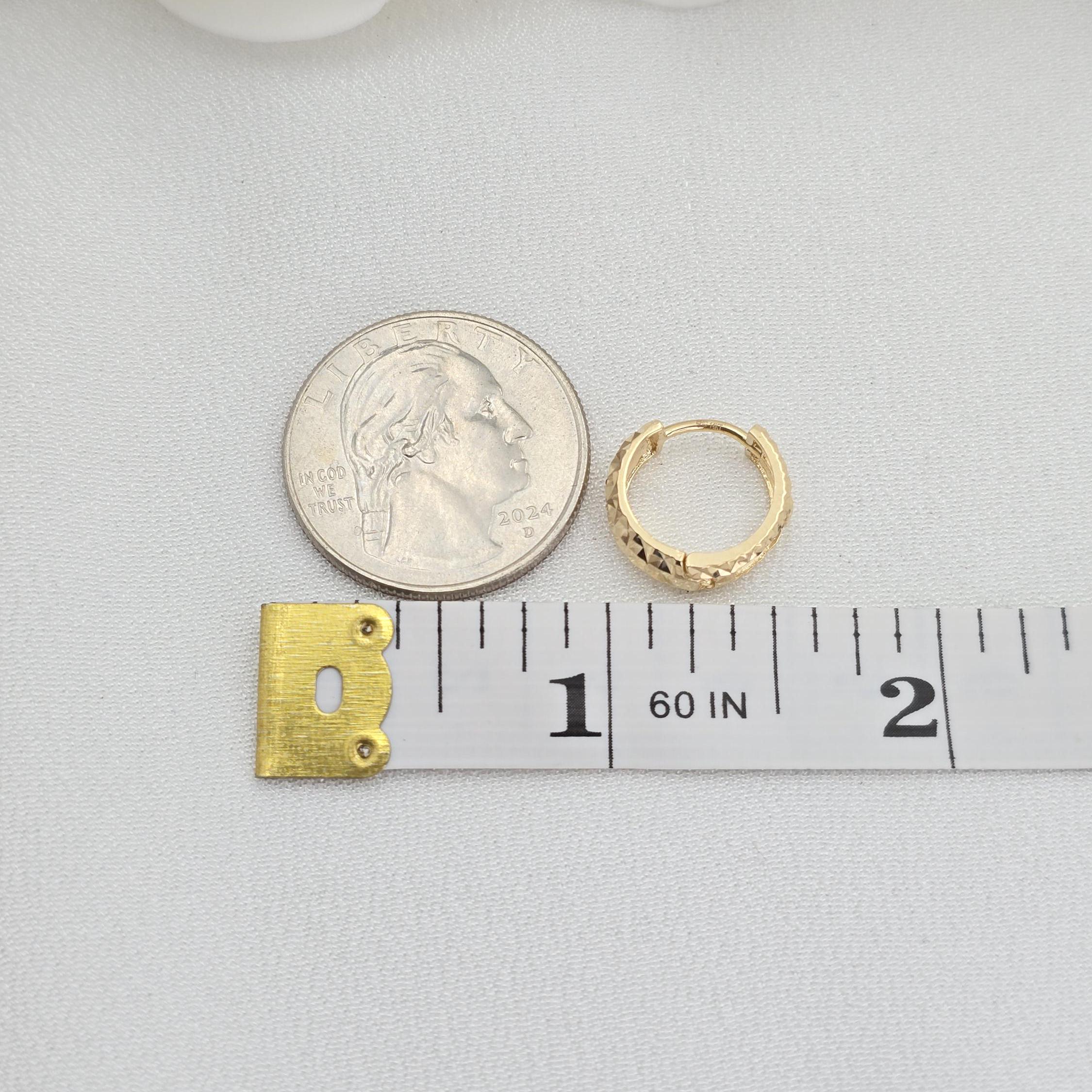 Shiny Solid 14k Gold Diamond Cut Huggies Earrings , Sparkling and Modern, Fine Jewelry For Her