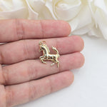 Beautiful 14k Gold Horse Pendant - Unisex - Perfect Gift - Animal Jewelry - Christmas Gift, Birthday Gift
