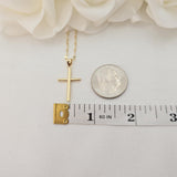 14k Gold Polished Cross Mirror Necklace - 14", 16", 18", 20" - Perfect Gift For Her - Modern Fine Jewelry