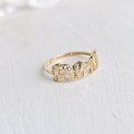 Solid 14k Gold Elephants Ring - Polished Gold - Fine Jewelry - Elegant & Everlasting Gift -