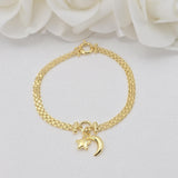 Solid 14k Gold Charm Bracelets - Heart Charm - Moon & Star - Key lock - For Her - Bismarck Bracelets