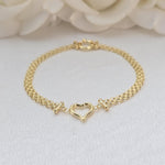 Solid 14k Gold Charm Bracelets - Heart Charm - Moon & Star - Key lock - For Her - Bismarck Bracelets