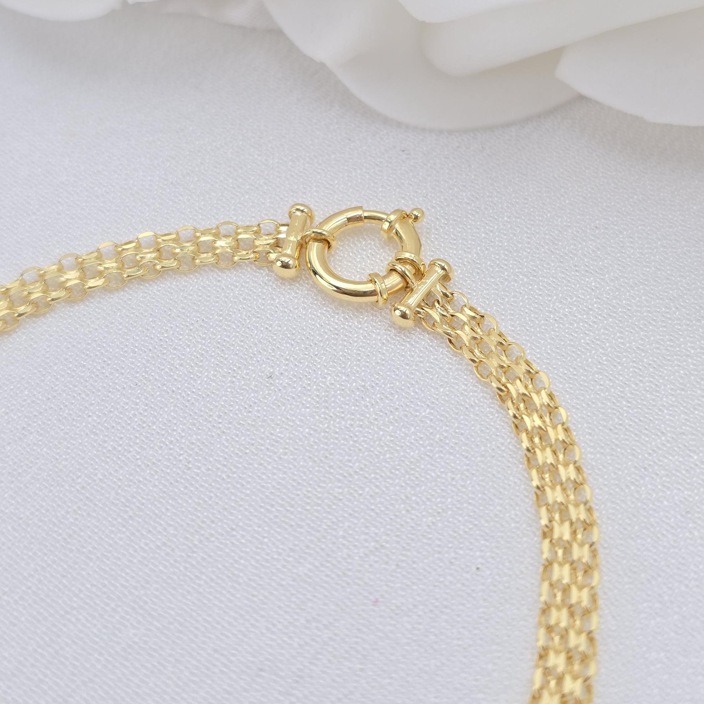 Solid 14k Gold Charm Bracelets - Heart Charm - Moon & Star - Key lock - For Her - Bismarck Bracelets