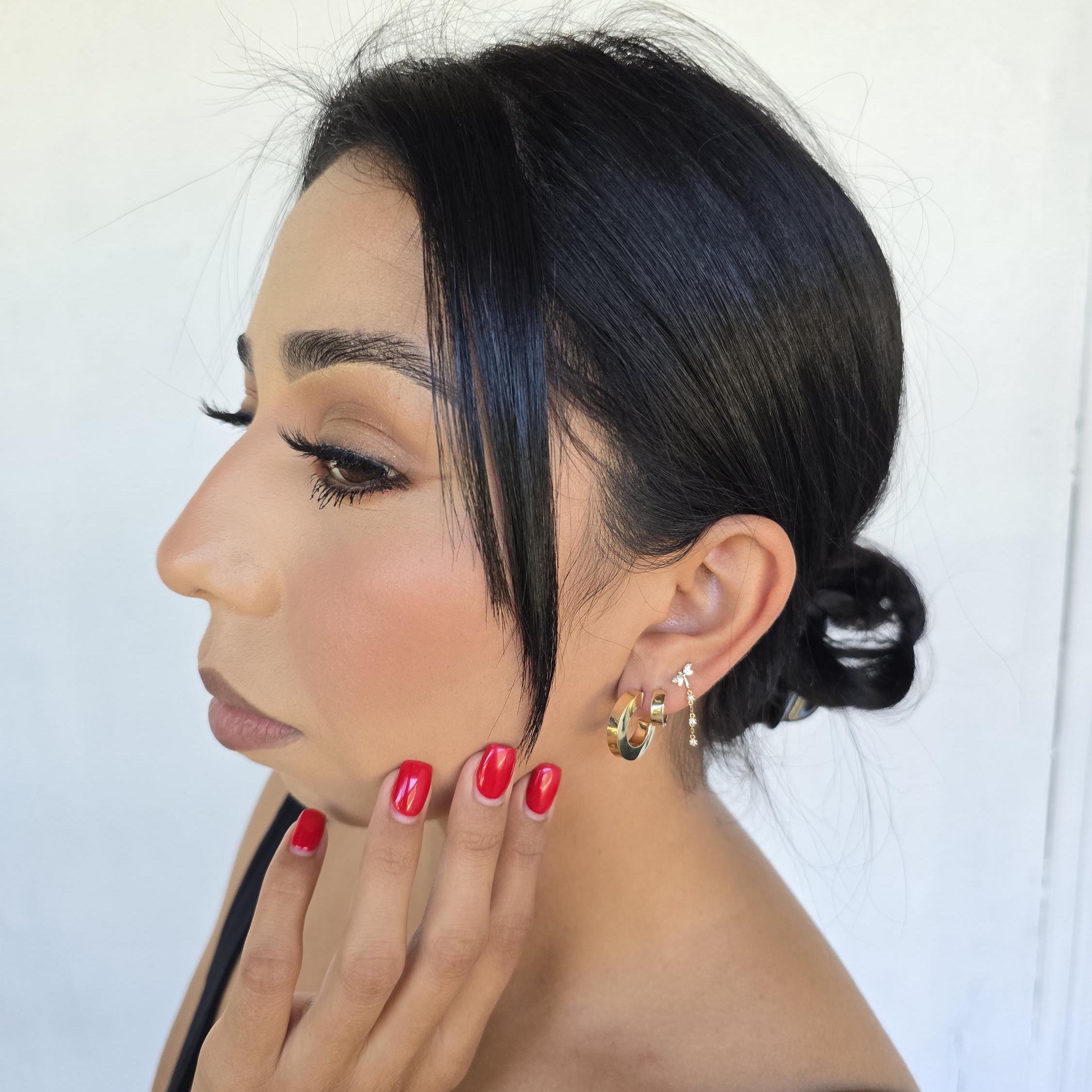 14k Gold Polished Earrings - C hoops